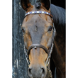 Load image into Gallery viewer, Brown Leather Browband - Pale blue/navy