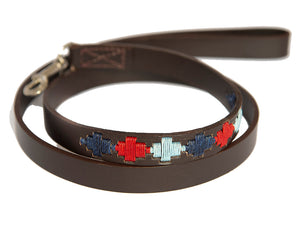 Polo Dog Lead - Pampa cross - Navy/pale blue/red