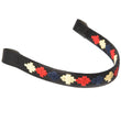 Load image into Gallery viewer, Black Leather Browband - Red/navy/cream