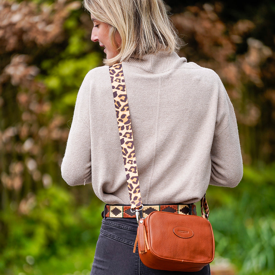 Bag strap -Camel Leopard