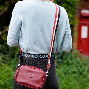 Bag strap - Red/white/black stripes