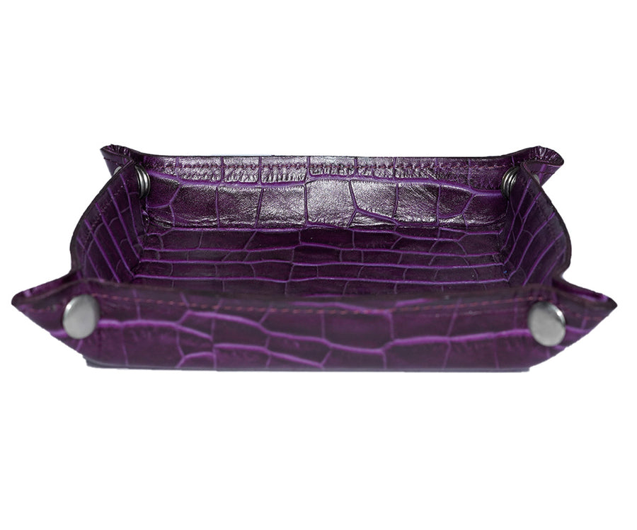 Coin Tray - Purple croc