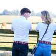 Load image into Gallery viewer, Polo Belt - Burgundy double stripe
