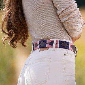 Polo belt - Pink/navy/white stripe