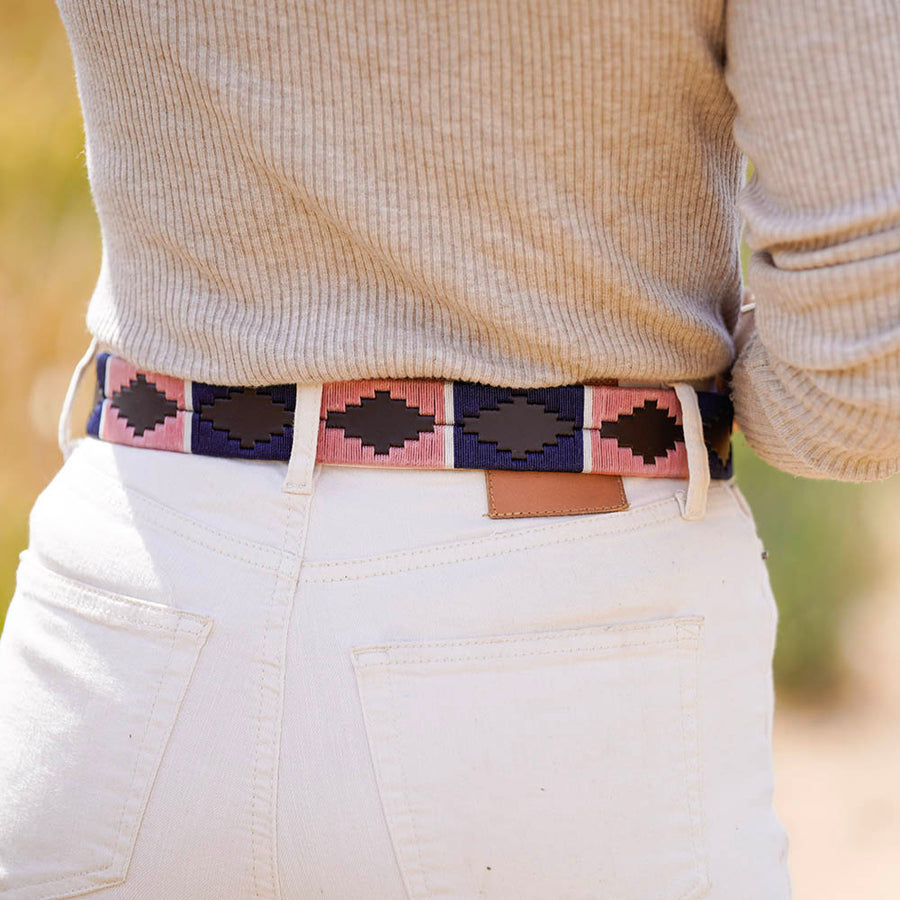 Polo belt - Pink/navy/white stripe