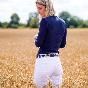 Polo belt - Navy/pale blue/beige