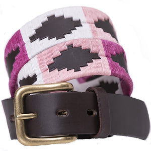 Polo belt - pink/berry/white