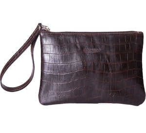 Clutch Bag - Brown Croc