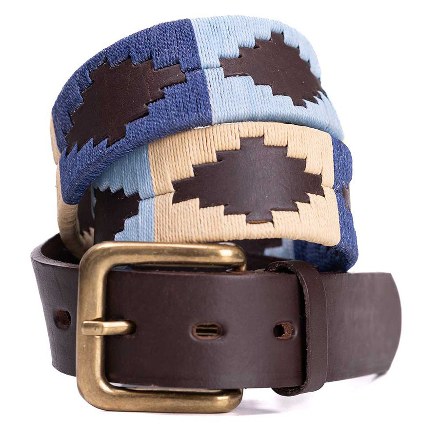 Polo belt - Navy/pale blue/beige