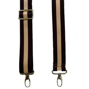 Bag strap -Pink/brown stripes