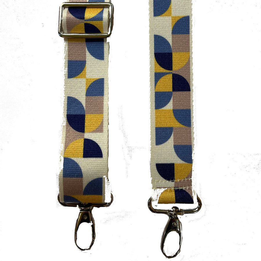 Bag strap - Yellow/blue geometric