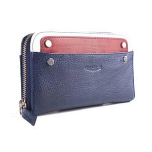 Tricolour Purse - Navy