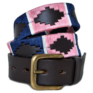Polo belt - Pink/navy/white stripe