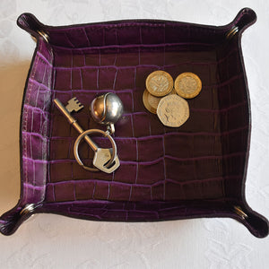 Coin Tray - Purple croc