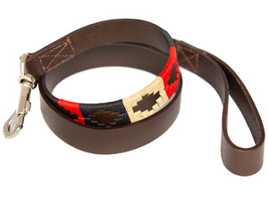 Polo Dog Lead - Navy/cream/red
