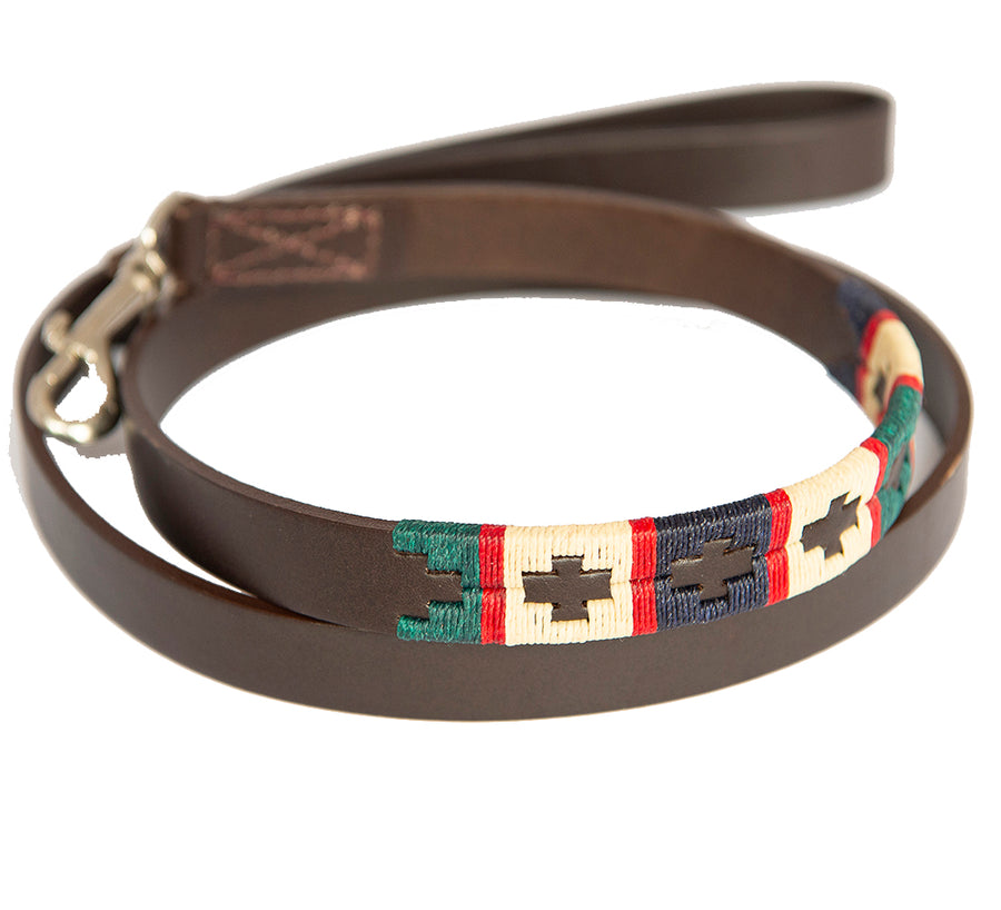 Polo Dog Lead - Red stripe