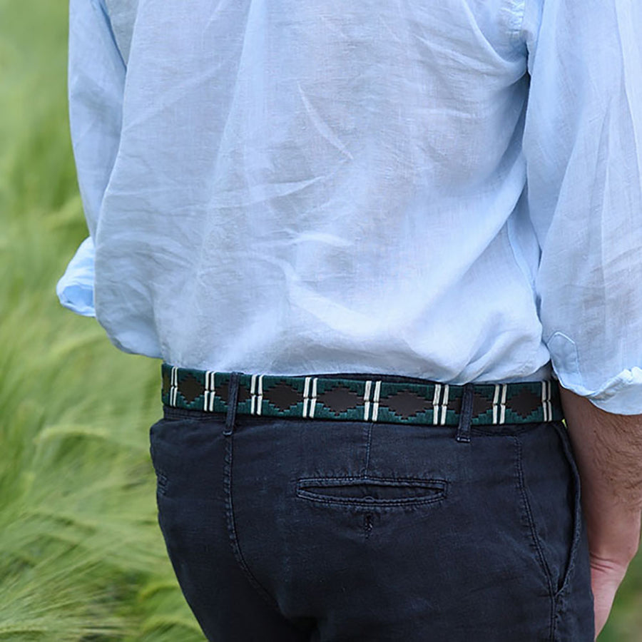 Polo Belt - Green double stripe