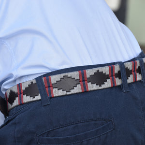Polo Belt - Silver grey double stripe