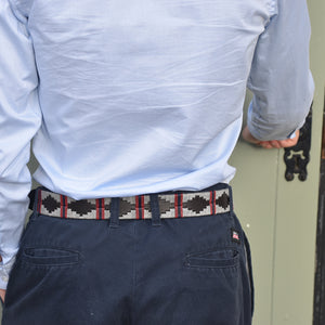 Polo Belt - Silver grey double stripe