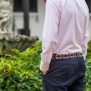 Polo Belt - Silver grey double stripe