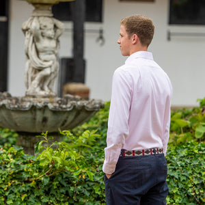Polo Belt - Silver grey double stripe