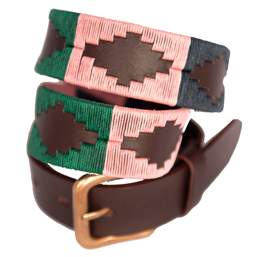 Polo belt - pink/green/navy