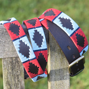 Polo Belt - Red/Pale blue/navy stripe