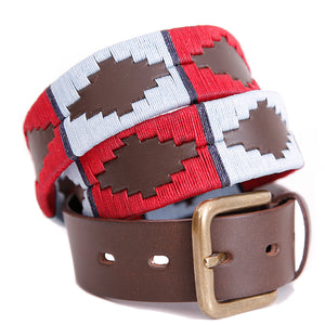 Polo Belt - Red/Pale blue/navy stripe