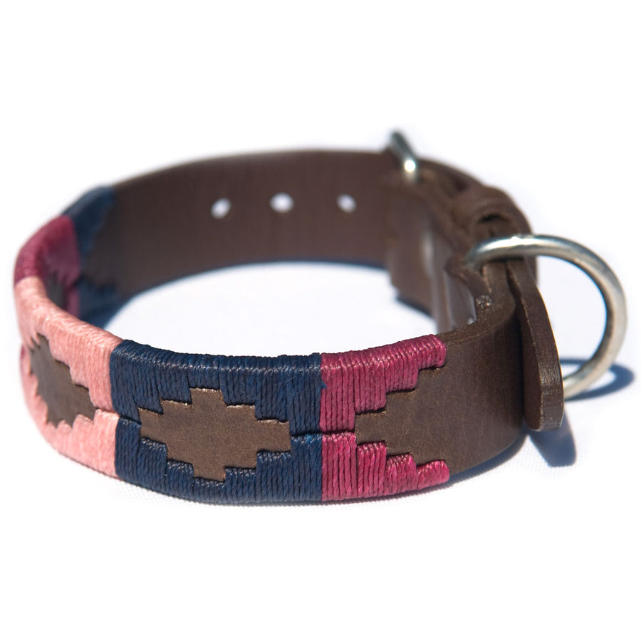 Polo Dog Collar - Berry/navy/pink