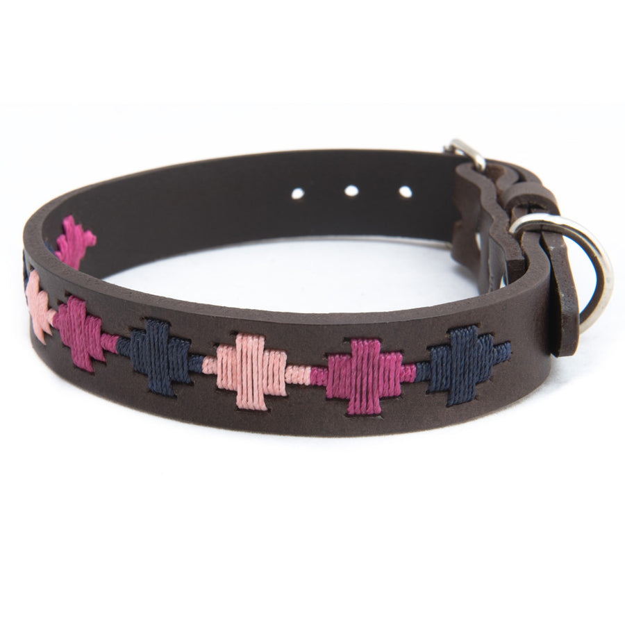 Polo Dog Collar - Pampa cross - Berry/navy/pink
