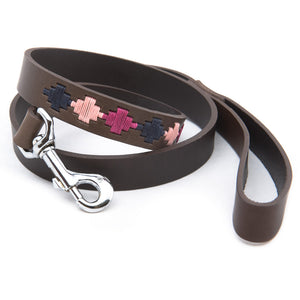 Polo Dog Lead - Pampa cross - Berry/navy/pink