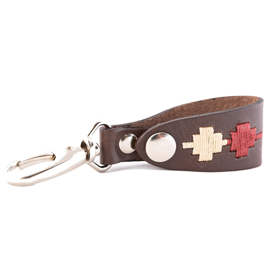 Key Holder - Burgundy/cream