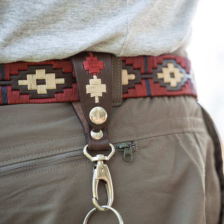 Key Holder - Burgundy/cream