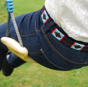 Narrow Polo Belt - Navy/Pale Blue/Red Stripe