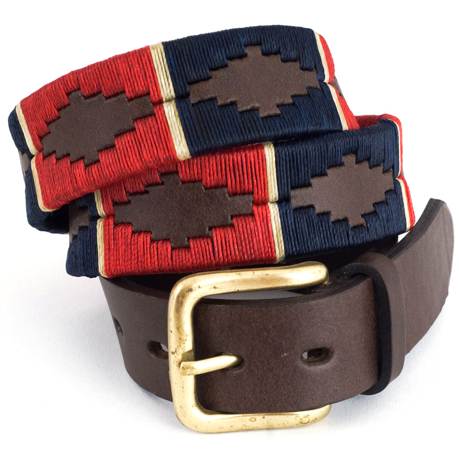 Polo belt - Red/navy/cream stripe