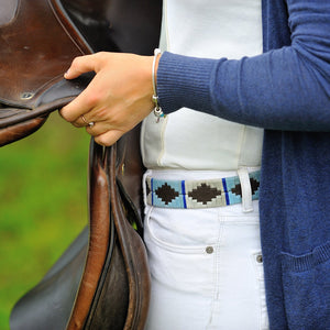 Polo belt - Pale blue/white/blue stripe