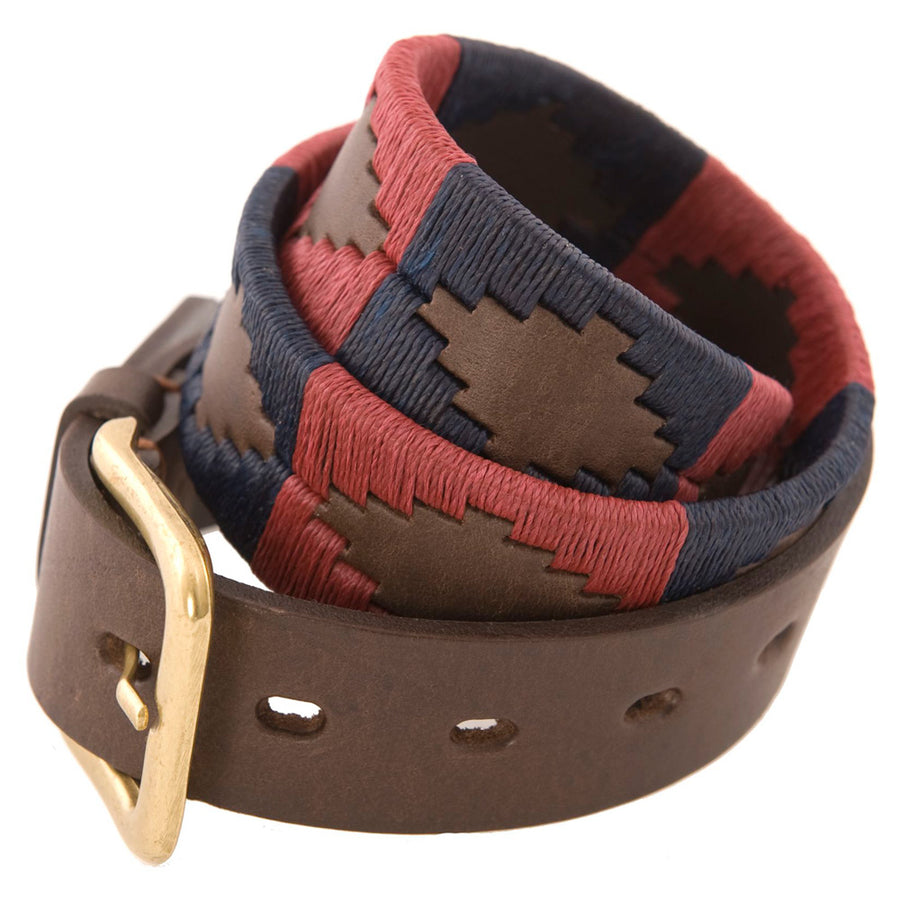 Polo belt - Burgundy/navy