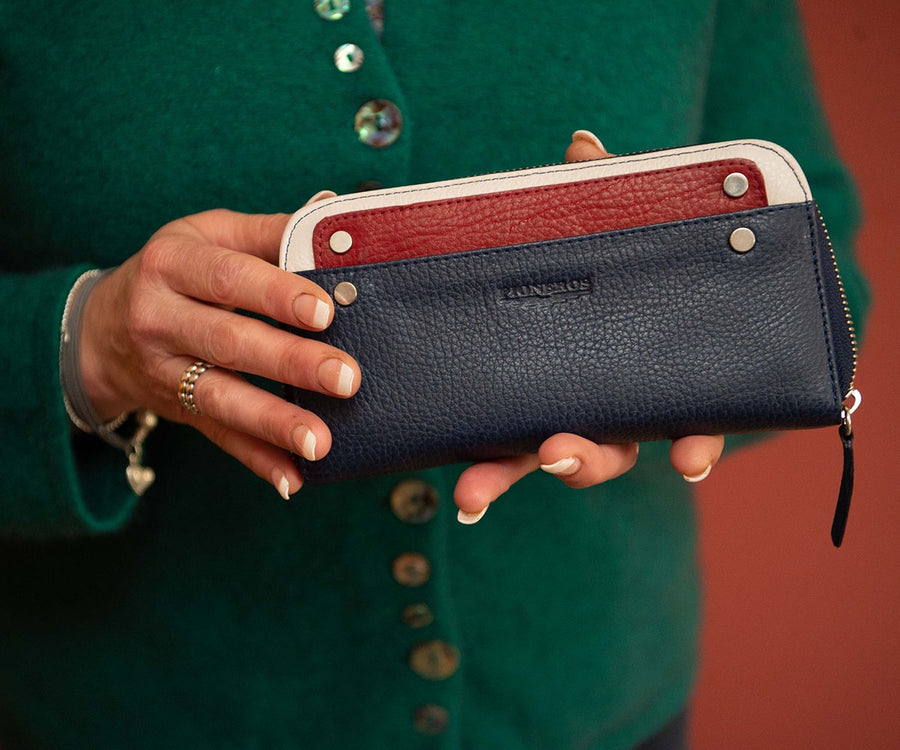 Tricolour Purse - Navy