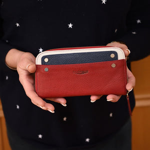 Tricolour Purse - Red